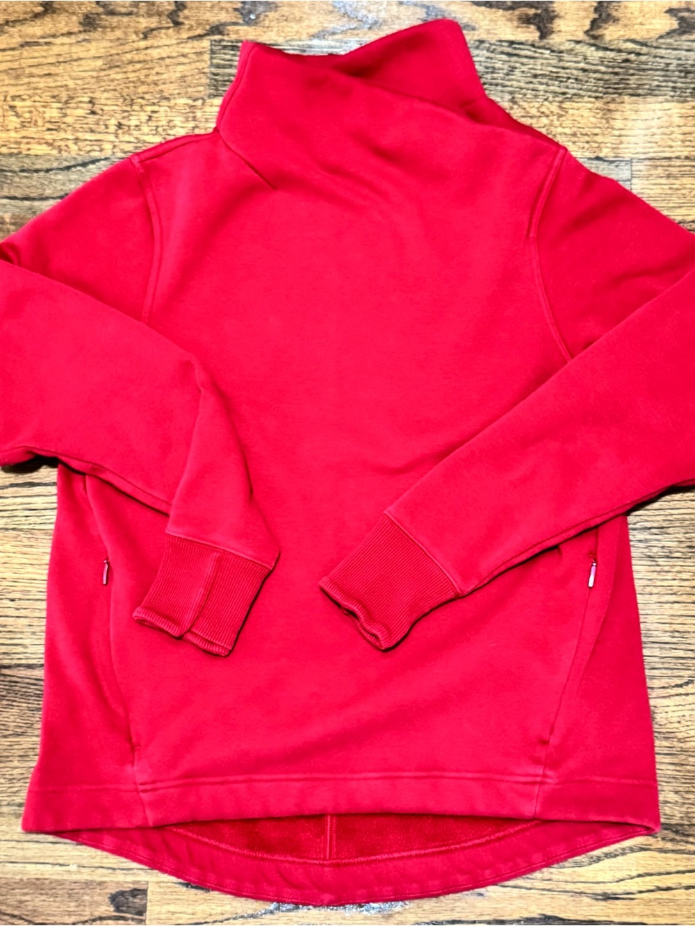 Athleta Red Cozy Karma Twist Funnel
Neck Fleece Sweatshirt